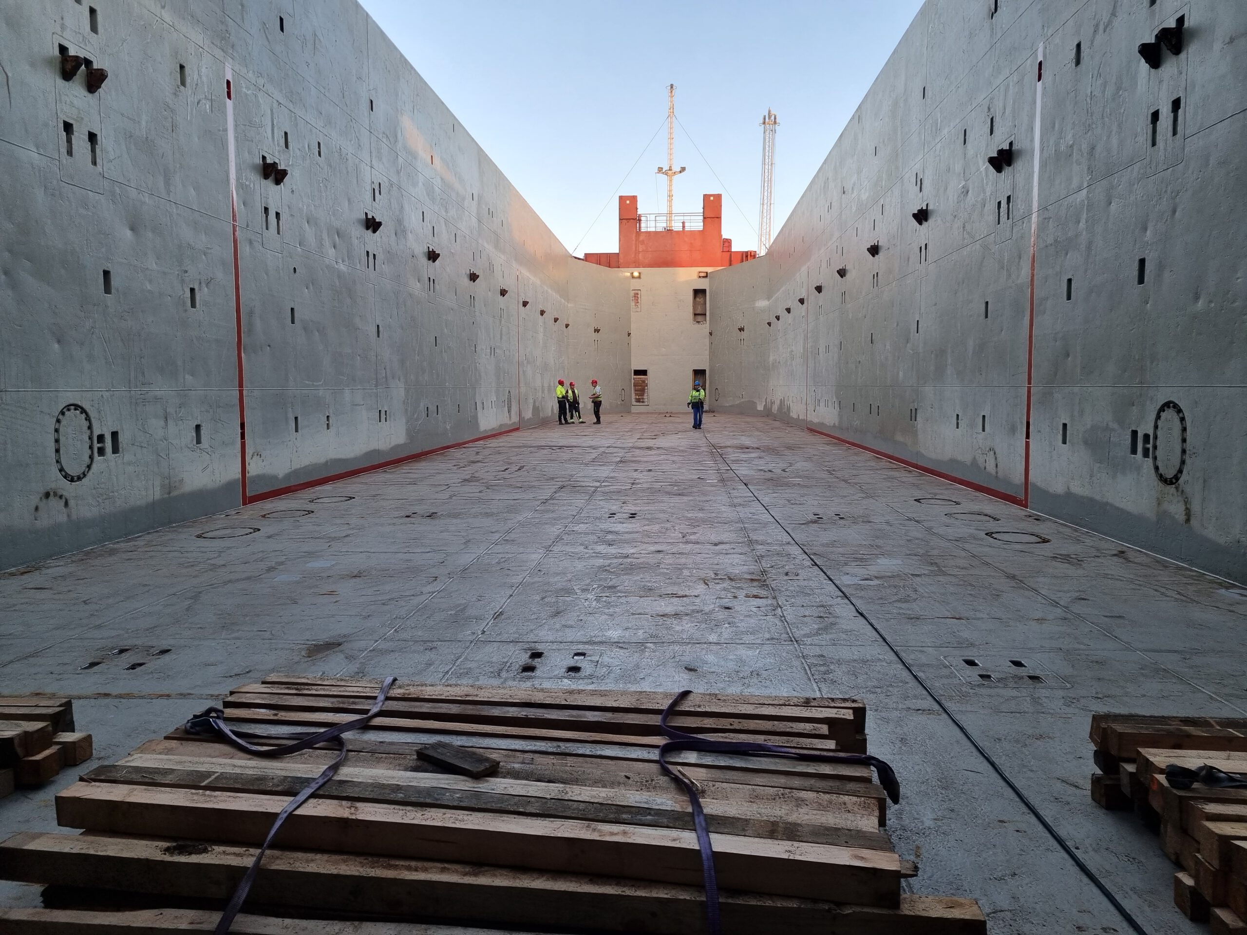 Empty hold of a multipurpose vessel