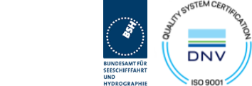 Logos von BSH, DNV und Kompassregulierung