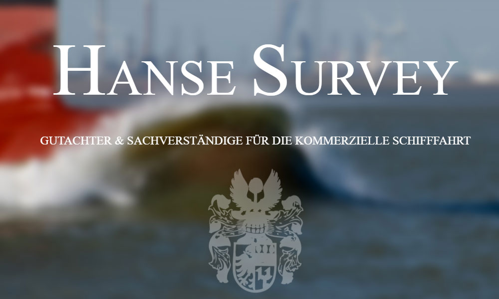 Bullsbug eines Schiffes mit Hanse Survey Schriftzug