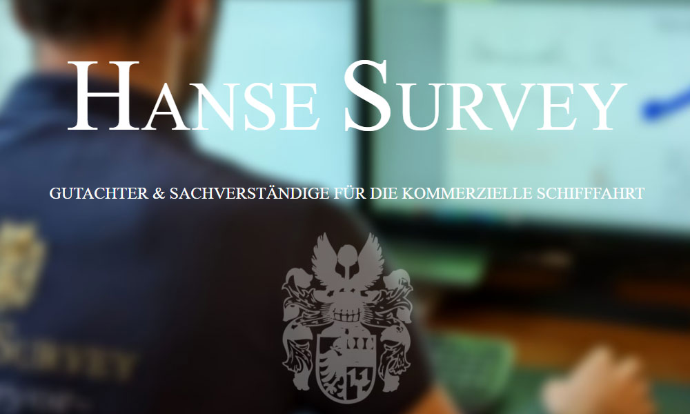 Hanse Survey Surveyor bei der Arbeit mit Schriftzug